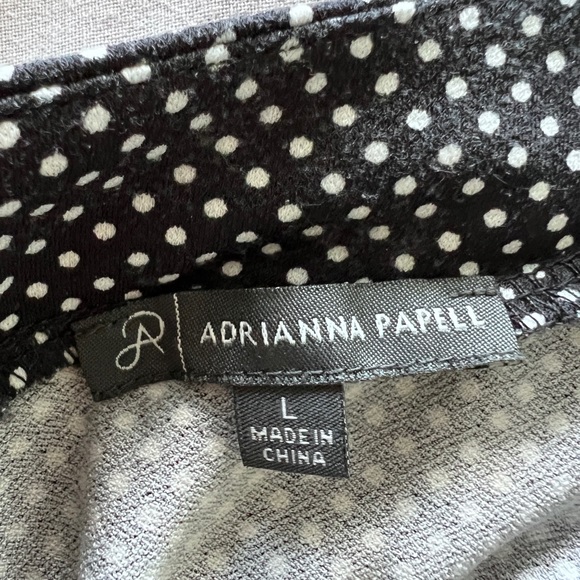 Adrienna Papell Black and White Polka Dot top (Large) - Picture 3 of 3